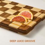 Checkered Bamboo Cutting Board with Juice Groove