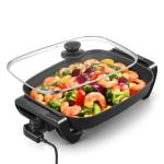 FOHERE 16-Inch Electric Skillet with Glass Lid