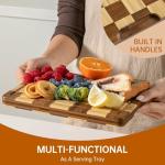 Checkered Bamboo Cutting Board with Juice Groove