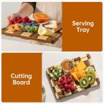Checkered Bamboo Cutting Board with Juice Groove