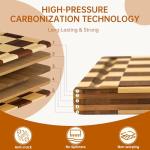 Checkered Bamboo Cutting Board with Juice Groove