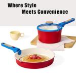 CAROTE 17-Piece Non-Stick Titanium Cookware Set