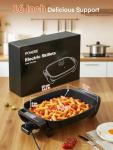 FOHERE 16-Inch Electric Skillet with Glass Lid