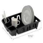 Brevo Dish Drying Rack with Drainboard, Black