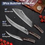 3-Piece Japanese Style Butcher Knife Set