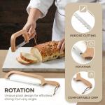 360° Rotatable Blade Wooden Bread Knife