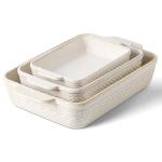 Ceramic Casserole Dish Set for Baking, 3-Piece