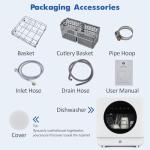 Compact Portable Dishwasher with 6 Wash Programs