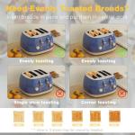 Retro 4-Slice Stainless Steel Toaster with Wide Slots