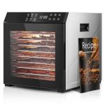 FOHERE 10-Tray Food Dehydrator with Timer and Light