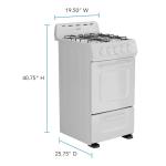 Avanti 20-Inch Gas Range Oven with 4 Burners