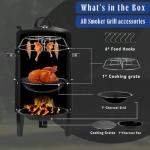 17-Inch 3-in-1 Vertical Charcoal Smoker Grill