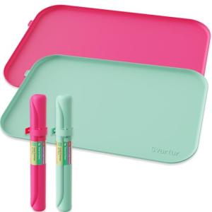 Silicone Craft Mat 24" x 16" - Hot Pink & Green