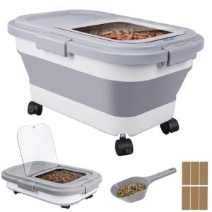 Wood Pellet Storage Bin with Scoop and Stickers
