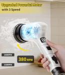 Cordless Electric Spin Scrubber with 6 Heads