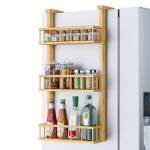 3-Tier Bamboo Spice Rack for Fridge Storage