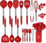 26-Piece Silicone Cooking Utensil Set - Red