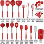 26-Piece Silicone Cooking Utensil Set - Red