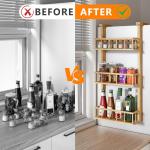 3-Tier Bamboo Spice Rack for Fridge Storage