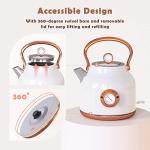 Retro 1.7L Electric Kettle with Temperature Gauge
