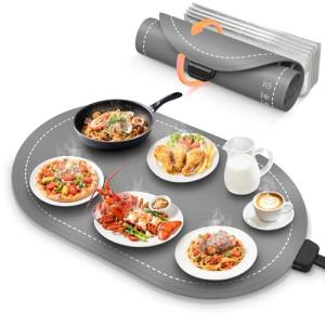 Silicone Food Warming Mat - 24"x15" Gray