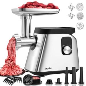 Electric Meat Grinder with Blades, Plates, and Sausage Tubes