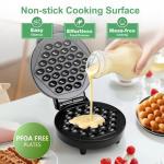 Electric Bubble Waffle Maker - 7" Round Griddle