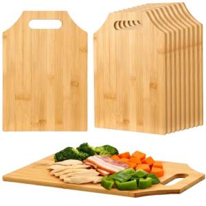12-Piece Bamboo Cutting Board Set with Handles