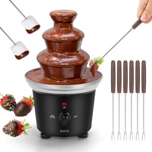 Chocolate Fondue Fountain with 6 Forks - Black