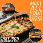 2-in-1 Cast Iron Casserole and Skillet Lid