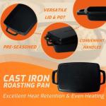 2-in-1 Cast Iron Casserole and Skillet Lid