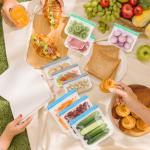 12-Pack Silicone Freezer Bags for Food Storage