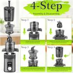 Quiet Cold Press Juicer with Large Feed Chute