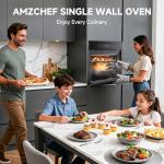 AMZCHEF 24" Electric Wall Oven with 8 Modes