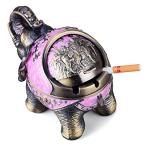 LAUYOO Windproof Metal Elephant Ashtray with Lid
