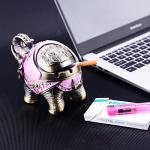 LAUYOO Windproof Metal Elephant Ashtray with Lid