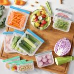 12-Pack Silicone Freezer Bags for Food Storage