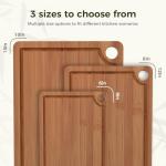 3-Piece Bamboo Cutting Board Set with Juice Grooves
