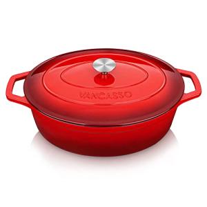 Red Enameled Cast Iron Dutch Oven, 9.3 Quart