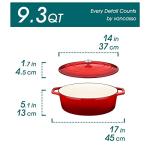 Red Enameled Cast Iron Dutch Oven, 9.3 Quart
