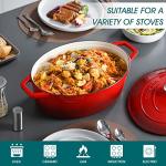 Red Enameled Cast Iron Dutch Oven, 9.3 Quart