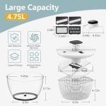 Large Salad Spinner with One-Handed Press - 5 Quart