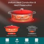 Red Enameled Cast Iron Dutch Oven, 9.3 Quart