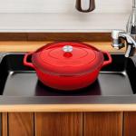 Red Enameled Cast Iron Dutch Oven, 9.3 Quart