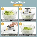 Large Salad Spinner with One-Handed Press - 5 Quart