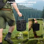 Portable 2-Burner Propane Camp Stove with Carry Bag