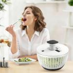 Large Salad Spinner with One-Handed Press - 5 Quart