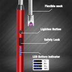 5 Pack Rechargeable Electric Arc Lighters with Flexible Neck