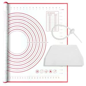 Large Silicone Baking Mat with Scraper and Ties