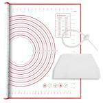 Large Silicone Baking Mat with Scraper and Ties